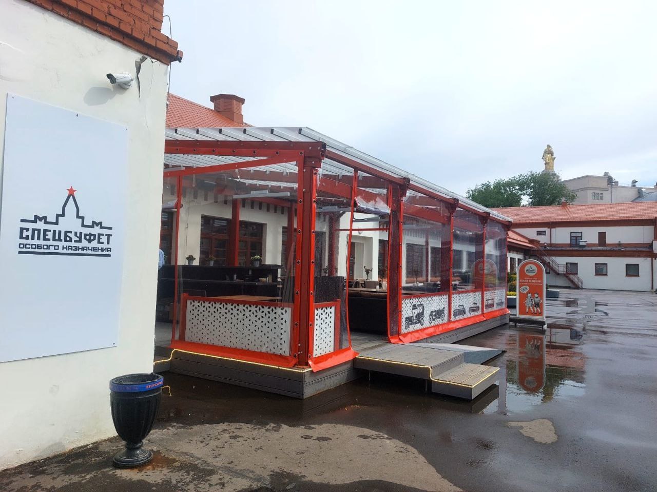 ПВХ шторы для летней террасы кафе в Дмитриевке